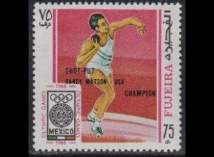 Fujeira Mi.Nr. 296A Olympia 68 Mexiko mit Siegernamen Kugelstoßen (75)