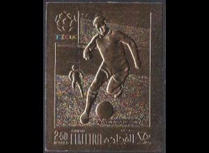 Fujeira Mi.Nr. 1465B Fußball-WM 1970, Spieler, ungezähnt, goldfarben (2,50)