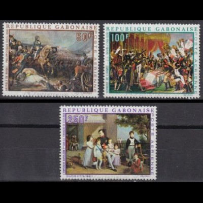 Gabun Mi.Nr. 330-32 200.Geb. Napoleons, Gemälde (3 Werte)