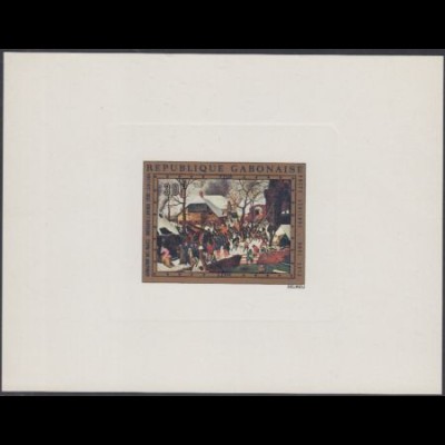 Gabun Mi.Nr. 487V Weihnachten, Gemälde Hl. Drei Könige von Brueghel d.Ä. (30)