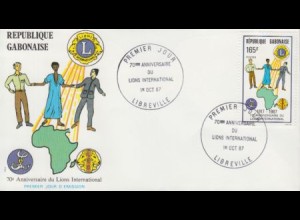 Gabun Mi.Nr. 993 70J. Lions International, u.a. Karte Afrikas (165)