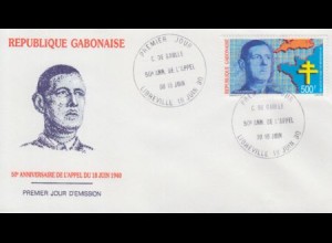 Gabun Mi.Nr. 1064 General de Gaulle, Lothringer Kreuz (500)
