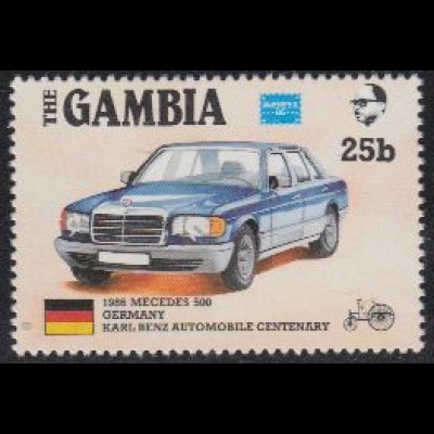 Gambia Mi.Nr. 626 AMERIPEX '86, 100Jahre Automobil, Mercedes 500 (25)