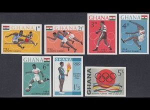 Ghana Mi.Nr. 188-94B Olympia 1964 Tokio (7 Werte)