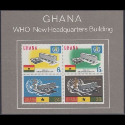 Ghana Mi.Nr. Block 20 Einweihung des neuen Amtssitzes der WHO in Genf 