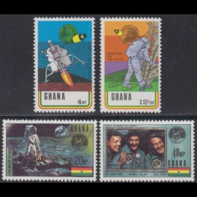 Ghana Mi.Nr. 397-400A 1.bemannte Mondlandung (4 Werte)