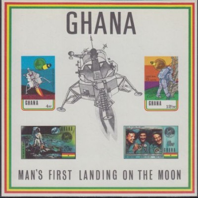 Ghana Mi.Nr. Block 39BI Jahrestag der 1. bemannten Mondlandung 
