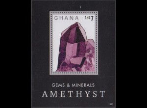Ghana MiNr. Block 510 Mineralien, Amethyst
