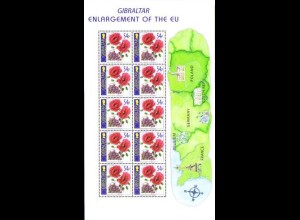 Gibraltar Mi.Nr. Klbg.1053 Erweiterung der EU, Klatschmohn (10 x 54 P)