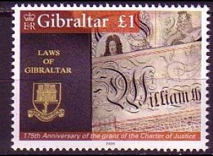 Gibraltar Mi.Nr. 1132 175 Jahre Oberster Gerichtshof von Gibraltar (1)