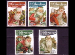 Gibraltar Mi.Nr. 1181-85A Weihnachten, Weihnachtsmann (5 Werte)