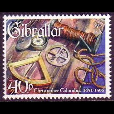 Gibraltar Mi.Nr. 1186 Christopher Kolumbus, Nautische Instrumente (40)