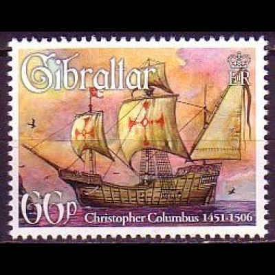 Gibraltar Mi.Nr. 1188 Christopher Kolumbus, Karavelle Santa Maria (66)