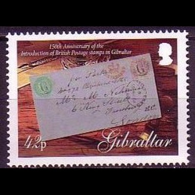 Gibraltar Mi.Nr. 1216 Jahrestage, Brief mit G im Oval-Stempel (42)