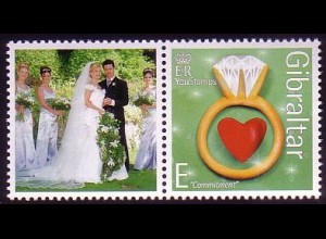 Gibraltar Mi.Nr. 1230 Grußmarke Hochzeitsglückwünsche (E)