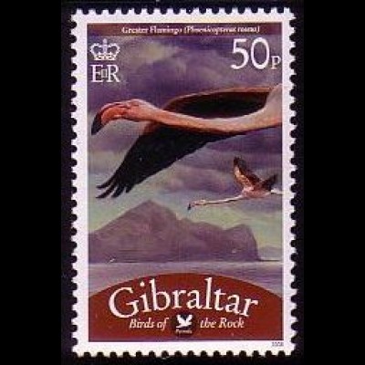 Gibraltar Mi.Nr. 1256 Freim. Vögel, Großer Flamingo (50)