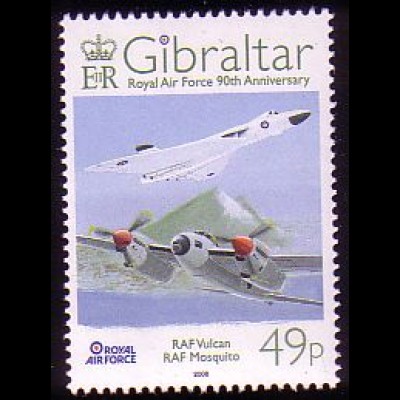 Gibraltar Mi.Nr. 1264 90 Jahre RAF, Vulcan, Mosquito (49)