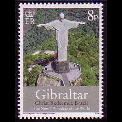 Gibraltar Mi.Nr. 1274 Neue 7 Weltwunder, Christusstatue Rio de Janeiro (8)