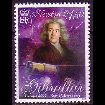Gibraltar Mi.Nr. 1336 Europa 09, Astronomie, Isaac Newton (1,50)