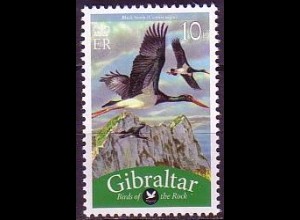 Gibraltar Mi.Nr. 1337 Freim. Vögel, Schwarzstorch (10)