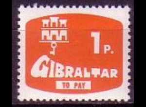 Gibraltar Porto Mi.Nr. 7 Wappen von Gibraltar (1)