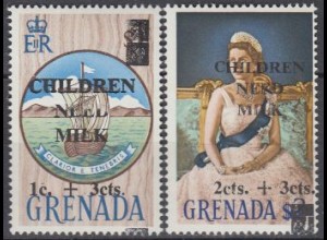 Grenada Mi.Nr. 269-70 Hilfe für Kinder, MiNr. 214-15 mit Aufdruck (2 Werte)