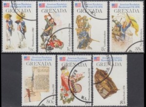 Grenada Mi.Nr. 749-55 200J. Unabhängigkeit der USA, Soldaten (7 Werte)