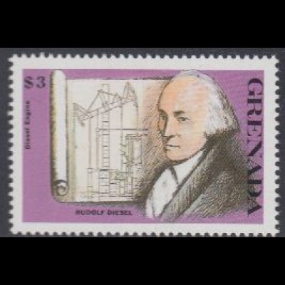 Grenada Mi.Nr. 1690 Wissenschaftl.Entdeckungen, James Watt, Dampfmaschine (3)