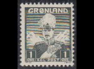 Grönland Mi.Nr. 1 Freim. König Christian X (1)