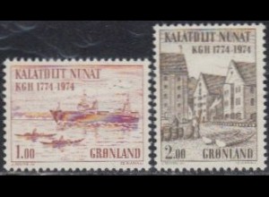 Grönland Mi.Nr. 88-89 200J.Kgl.Grönl.Handel, Trawlerfischerei, Strandgade (2 W.)