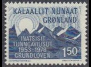 Grönland Mi.Nr. 109 Änderung des Grundsetztes in Dänemark (1.50)