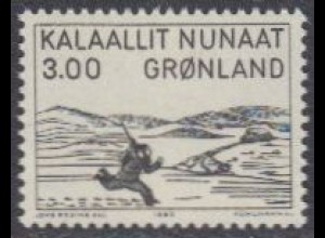 Grönland Mi.Nr. 124 Kunst, Holzschnitt Wettrennen auf Eis v.A.v.Kangeq (3.00)