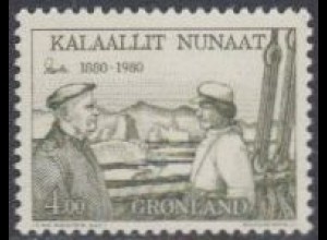 Grönland Mi.Nr. 125 100.Geb.E.Mikkelsen, M.an Bord der Gustav Holm (4.00)