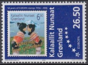Grönland Mi.Nr. 457 50Jahre Europamarken, Marke MiNr.422 (26.50)