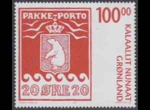 Grönland Mi.Nr. 488 100Jahre grönländ.Briefmarken, Paketmarke MiNr.9 (100.00)
