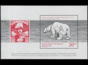Grönland Mi.Nr. Block 63A 75Jahre grönländische Post, Eisbär