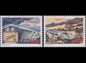 Grönland Mi.Nr. 672-73 Einheimische Landwirtschaft, Schafe (2 Werte)