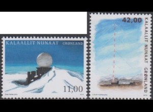 Grönland MiNr. 815-16 Verlassene Stationen, Radarstation, LORAN-Station (2 Werte)