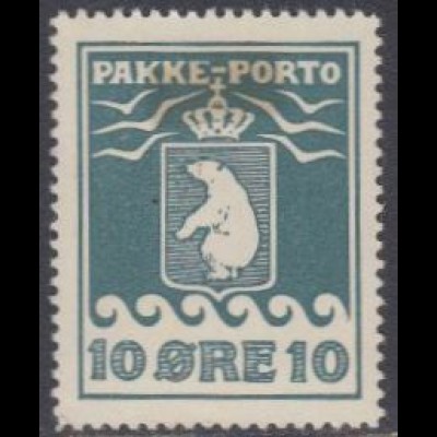 Grönland Paketmarke Mi.Nr. 7B Grönländische Wappen m.Eisbär, s.Beschreibung (10)
