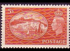 Großbritannien Mi.Nr. 252 König Georg VI., Kreidefelsen von Dover (5)