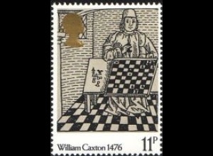 Großbritannien Mi.Nr. 721 Buchdruck in England, Schachspieler, Holzschnitt