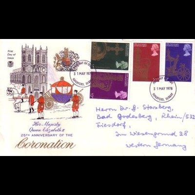 Großbritannien Mi.Nr. 765-68 25. Jahrestag der Krönung Elisabeth II (4 Werte)