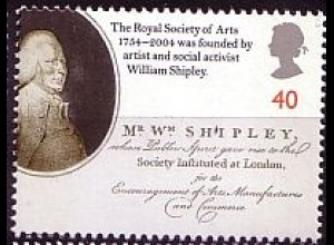 Großbritannien Mi.Nr. 2231 William Shipley, Gründer der RSA (40)