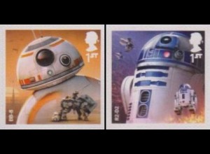 Großbritannien MiNr. 4106+12 II Star Wars, BB-8, R2-D2, skl (2 Werte)
