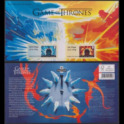 Großbritannien ATM MiNr. 137-38 Games of Thrones (2 W.i.Presentation Pack No.28)