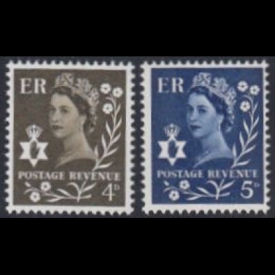 GB-Nordirland Mi.Nr. 8-9 Freim.Königin Elisabeth II (2 Werte)