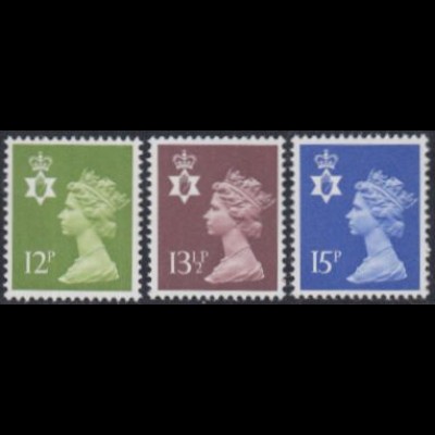 GB-Nordirland Mi.Nr. 27-29 Freim.Königin Elisabeth II (3 Werte)