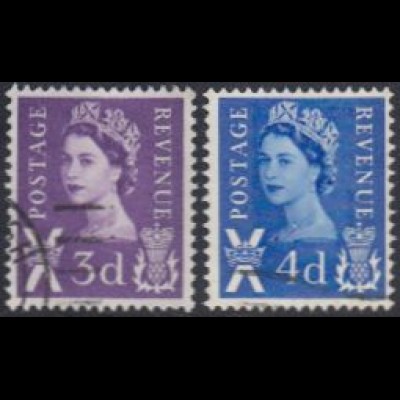 GB-Schottland Mi.Nr. 7-8 Freim.Königin Elisabeth II (2 Werte)