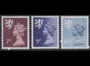 GB-Schottland Mi.Nr. 26-28 Freim.Königin Elisabeth II (3 Werte)