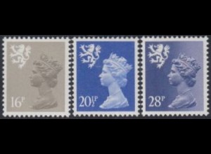 GB-Schottland Mi.Nr. 40-42A Freim.Königin Elisabeth II (3 Werte)